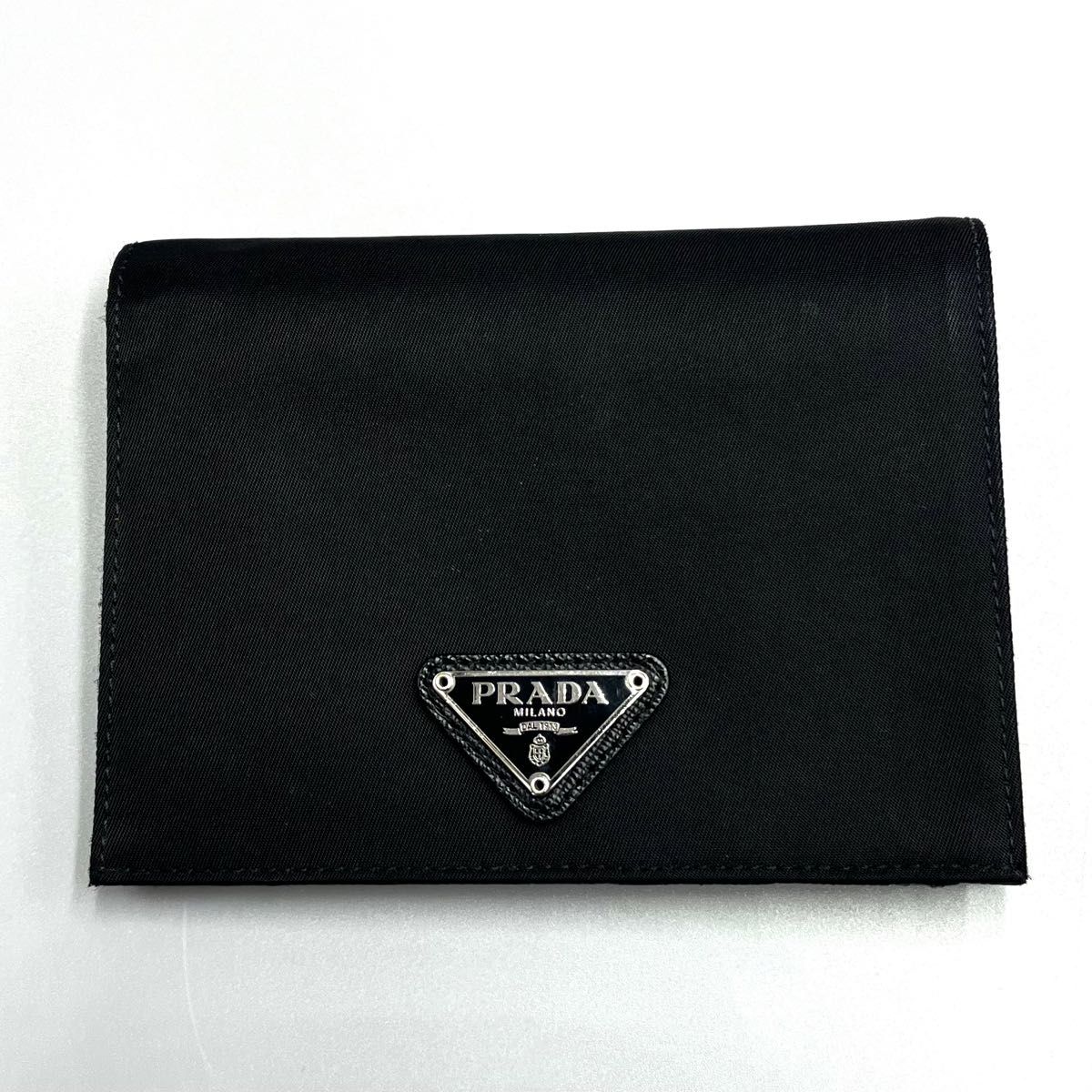 美品☆PRADA プラダ 2つ折り財布 黒ブラック サフィアーノテスート