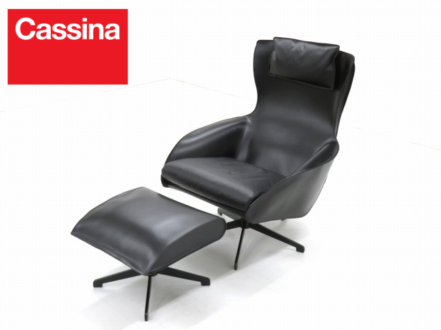 ★r5f74★展示品★カッシーナ★cassina★名作★423★キャブ★キャブラウンジ★オットマン★セット★ソファ★厚革★レザー★_画像1