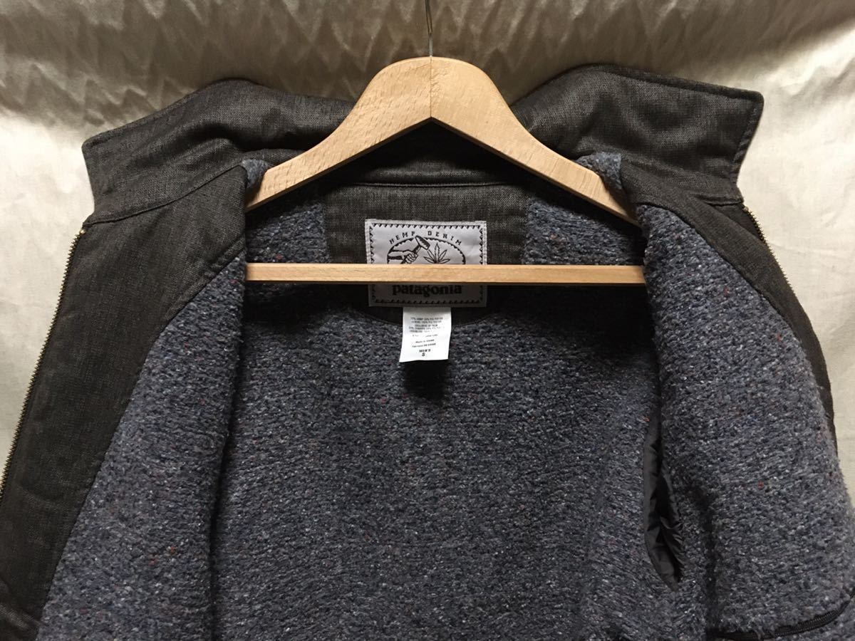 美品 patagonia ハイワイヤーヘンプジャケット 焚火ジャケット S 裏ボア デニム / ラインドキャンバスフーディ HEMP 420 surf インファーノ_画像4