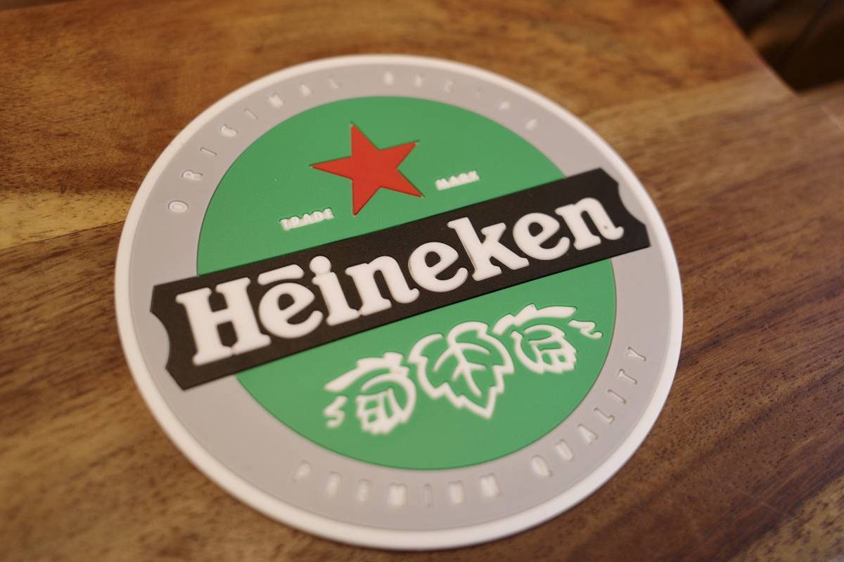 新品 Heineken ハイネケン ビール BEER ラバーコースター 店舗 ラバーマット お酒 カウンター インテリア アメリカ コースターの画像1