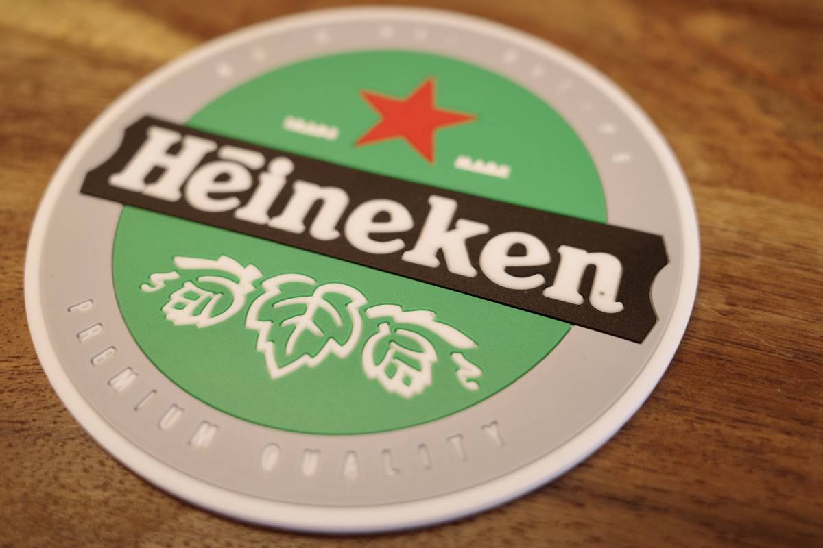 新品 Heineken ハイネケン ビール BEER ラバーコースター 店舗 ラバーマット お酒 カウンター インテリア アメリカ コースターの画像2