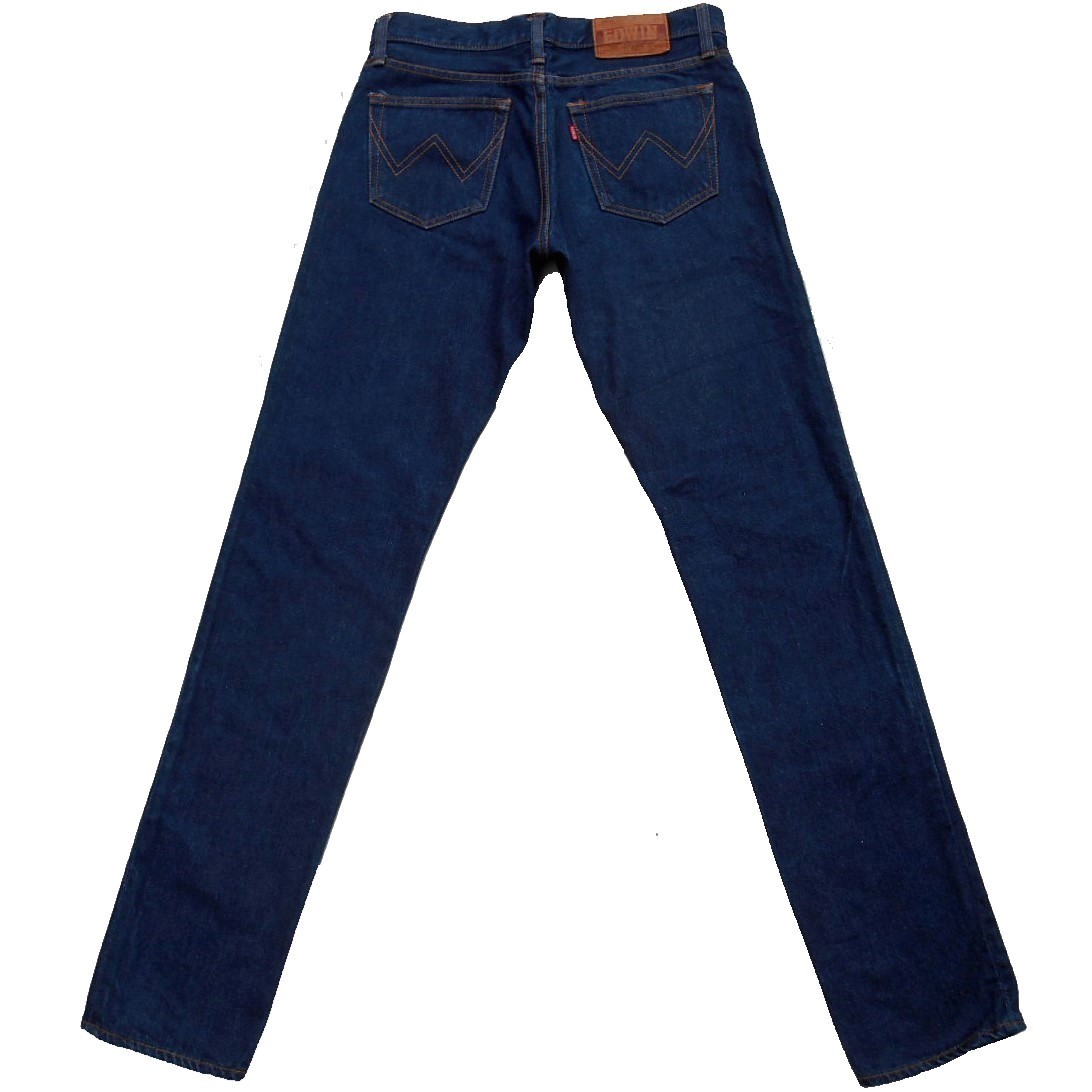  прекрасный товар \'80s OLD EDWIN Edwin 1055-00 31 Vintage . индиго голубой Denim узкие брюки W79 L81 Old цепь стежок 70s
