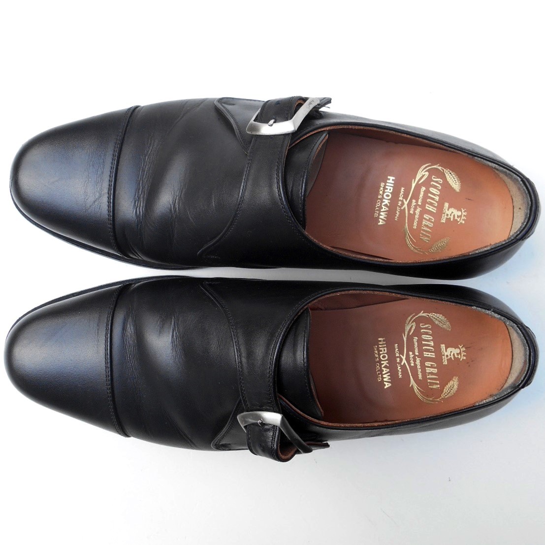 美品 SCOTCH GRAIN 2927BL 黒 25 EEE 牛革レザー ストレート 美品 SCOTCH GRAIN 2927BL 黒 25 EEE 牛革レザー ストレート