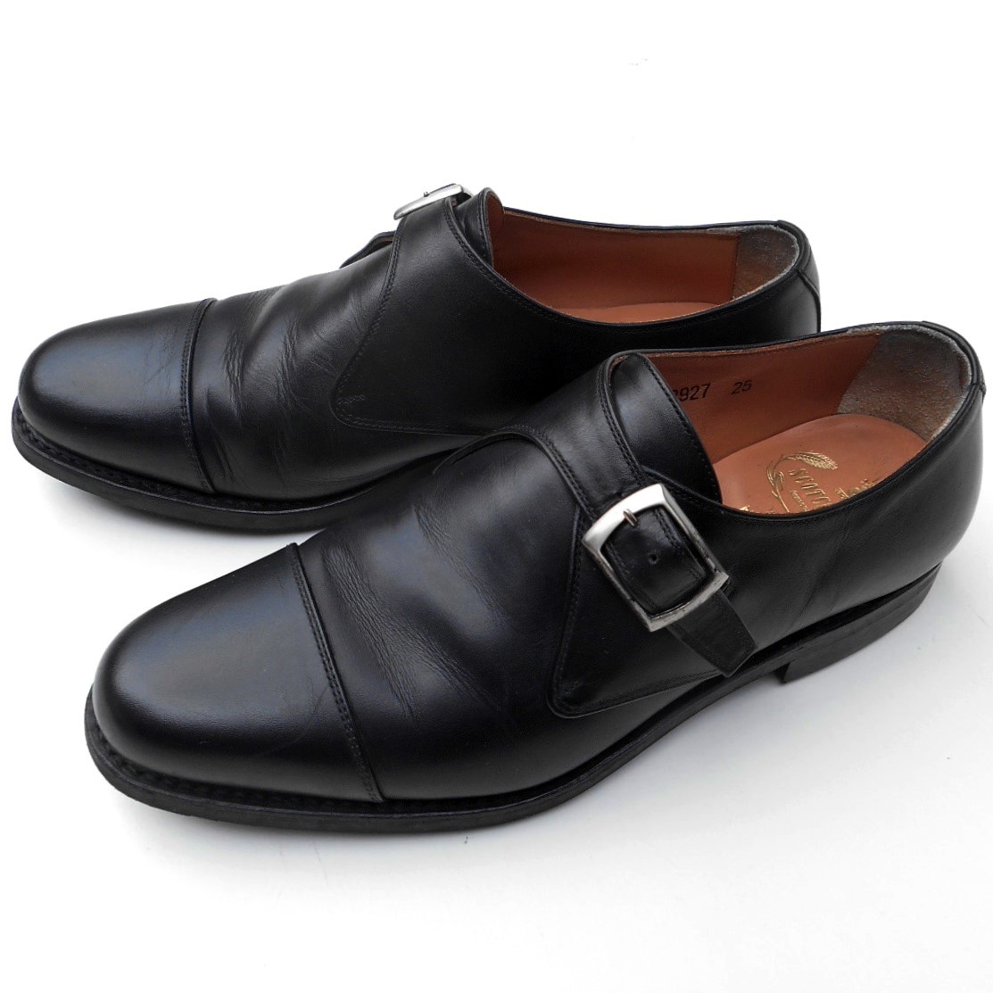 美品 SCOTCH GRAIN 2927BL 黒 25 EEE 牛革レザー ストレート 美品 SCOTCH GRAIN 2927BL 黒 25 EEE 牛革レザー ストレート