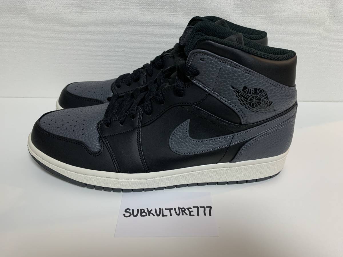 【新品】ナイキ エアジョーダン1 ミッド ブラック ダーク グレー Jordan 1 Retro Mid Black Dark Grey 29cm_画像1