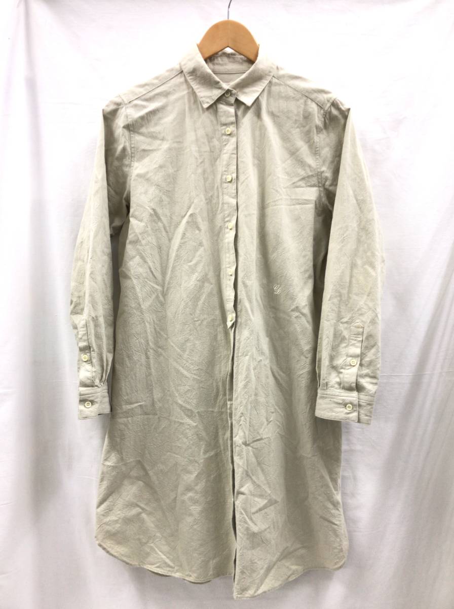 MELROSE Claire メルローズクレール シャツワンピース ベージュ系 23021001_襟元や袖など、所々に汚れがあります。