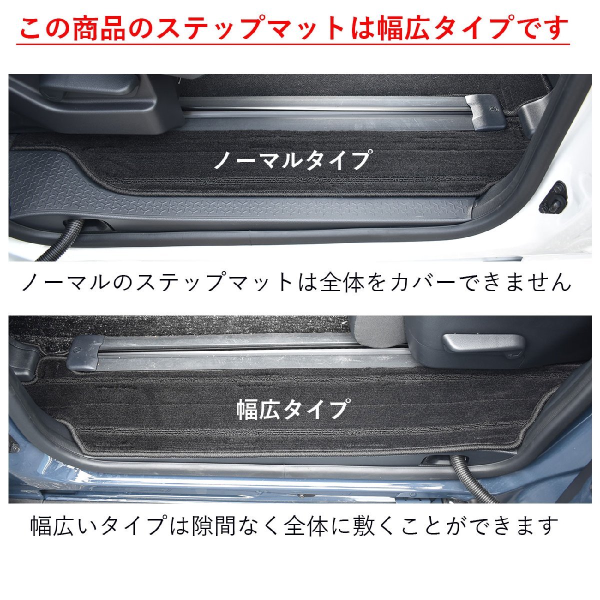 トヨタ ノア 90系 ハイブリッド8人 フロアマット ラゲッジ 幅広ステップ カーペット トランク 荷室 日本製 2022年1月～_画像2