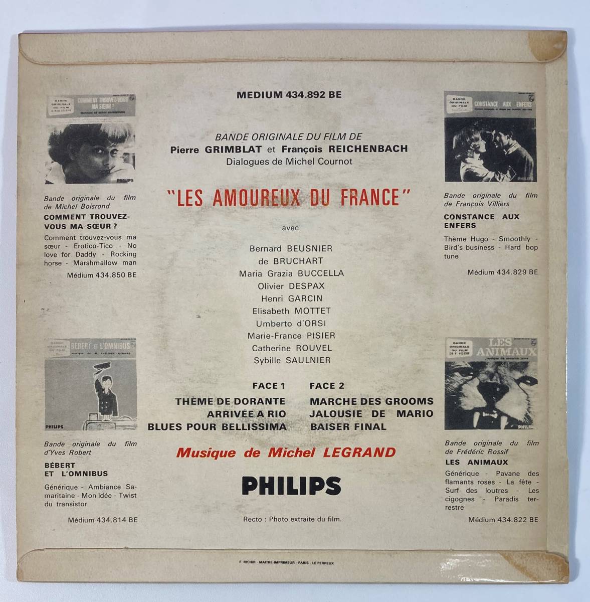 Les amourex du france (1963) Michel * legrand . запись EP Philips 434.892 BE