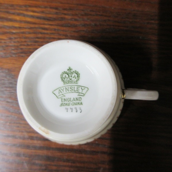 イギリス製 Aynsley エインズレイ デミタスカップ カップアンドソーサー ペア 2客 金彩 ヴィンテージ雑貨 英国 tableware 1803sb_画像10