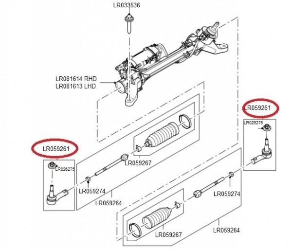 新品 レンジローバーヴォーグ レンジローバースポーツ ディスカバリー5 ステアリングタイロッドエンド LR059261 左右共通 16M 社外品_画像2