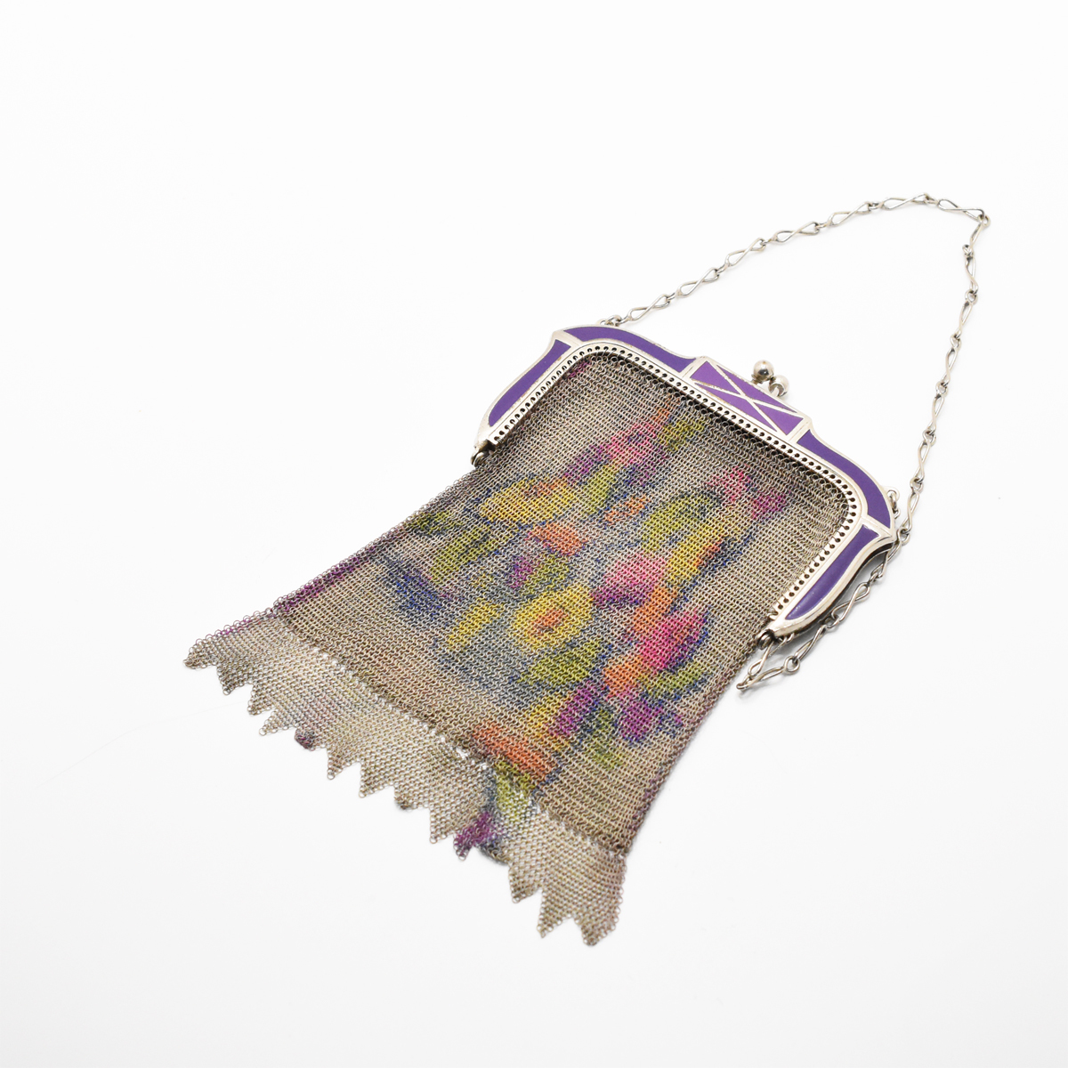 【超特価sale開催！】 WHITHING&DAVIS　1920s'　 Antique　colorful　mesh　bag クラッチバッグ、パーティバッグ