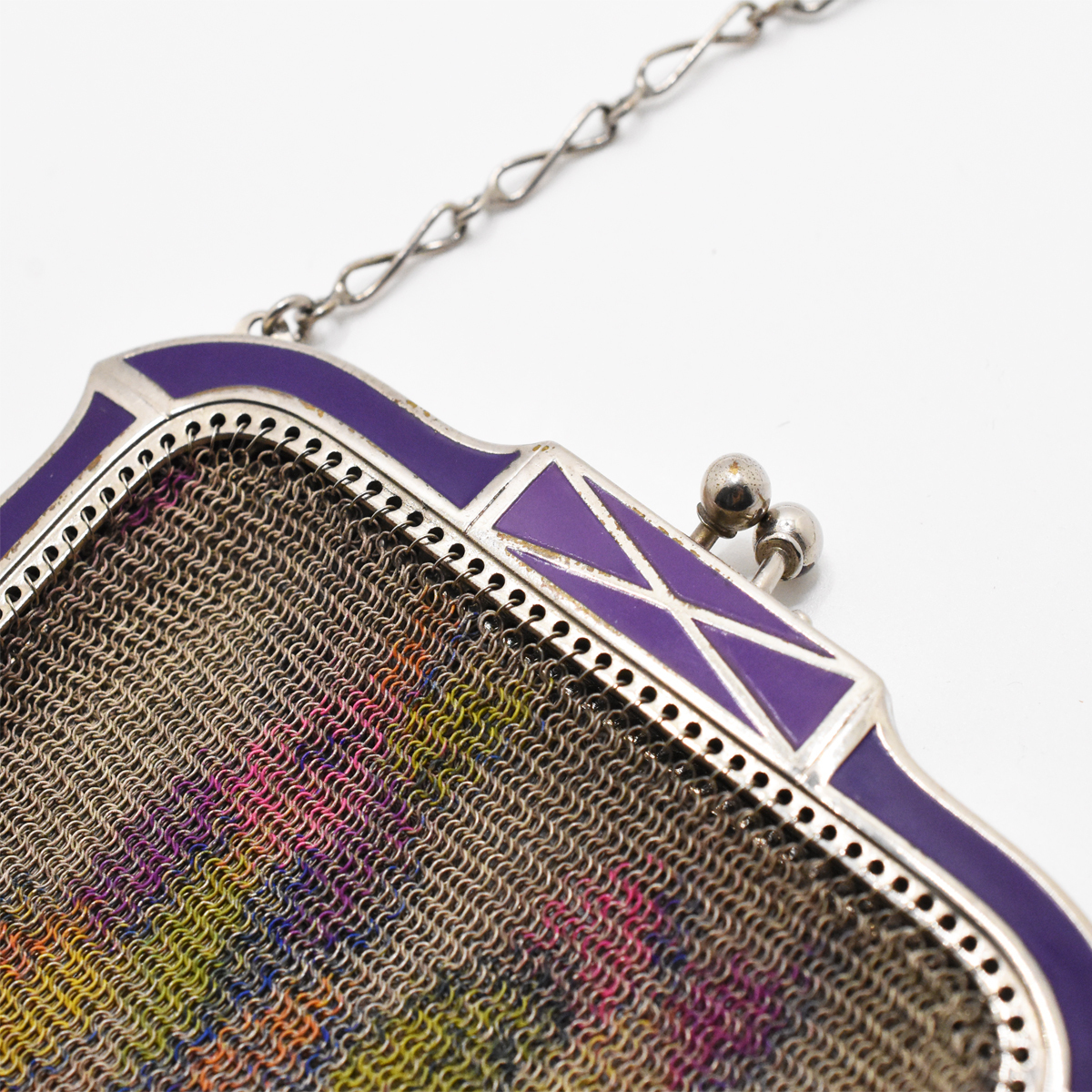 WHITHING&DAVIS 1920s\' Antique colorful mesh bag