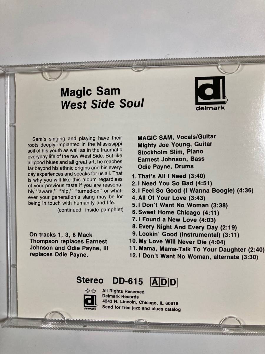 【ブルース】マジック・サム（MAGIC SAM BLUES BAND）「WEST SIDE SOUL」（レア）中古CD、USオリジナルCD初盤、BL-1127の画像4