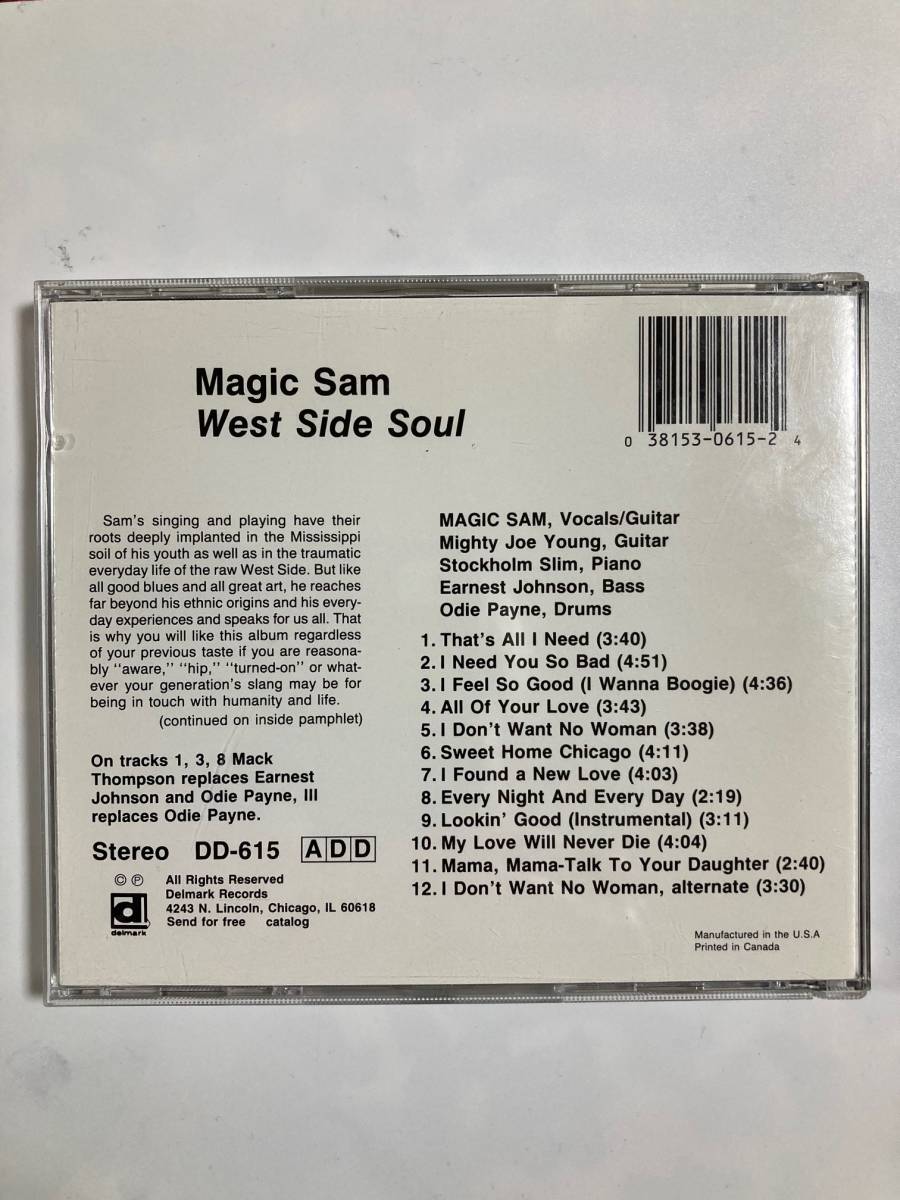 【ブルース】マジック・サム（MAGIC SAM BLUES BAND）「WEST SIDE SOUL」（レア）中古CD、USオリジナルCD初盤、BL-1127の画像2