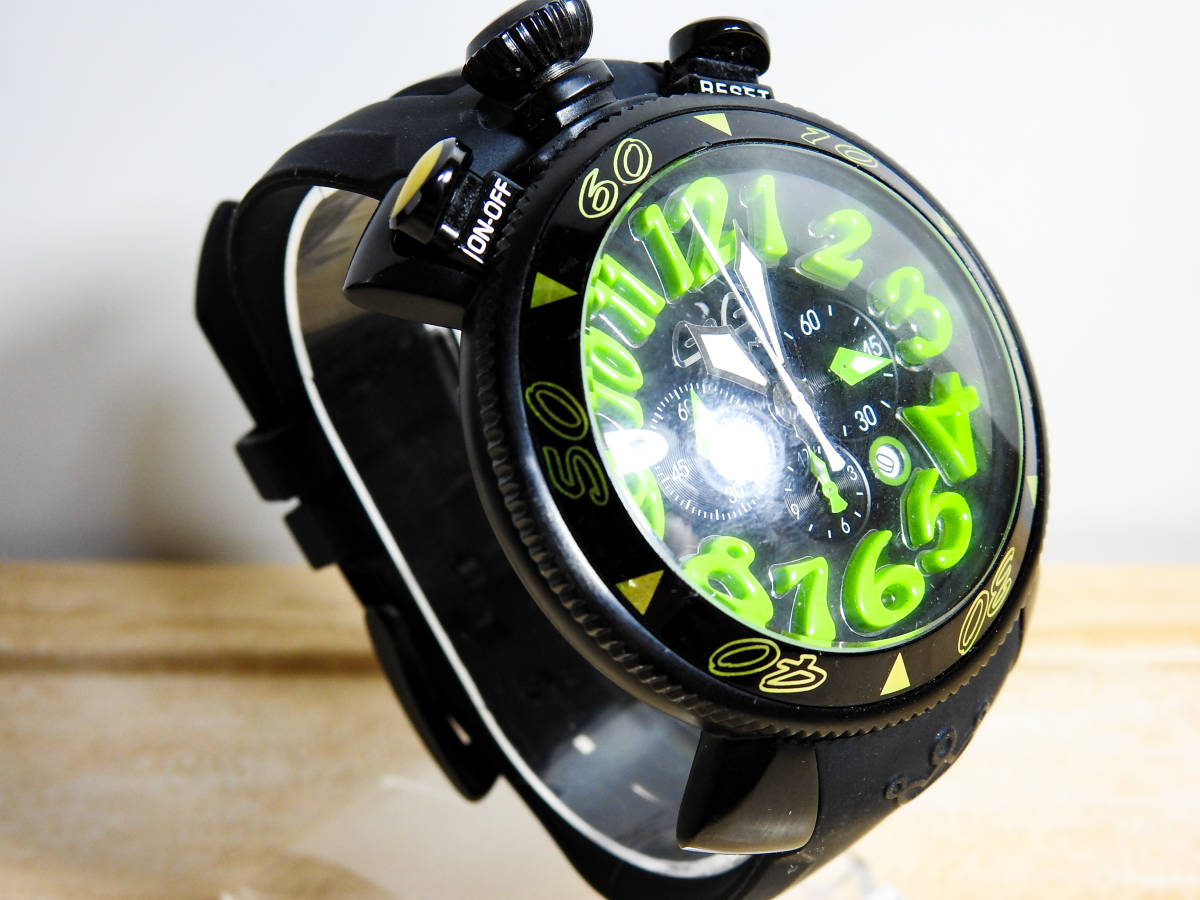ガガミラノ マヌアーレ MM48 クロノグラフ 新品電池 正規稼働品 メンズ腕時計 GAGA MILANO 配送料無料