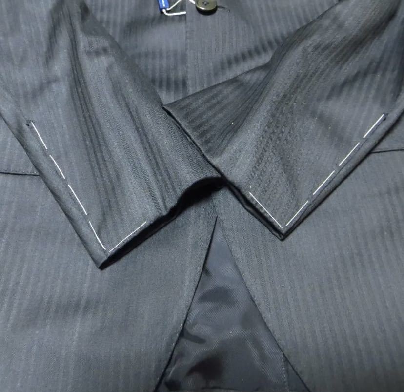 [ одежда ]* не использовался с биркой * TOMORROWLAND Loro Piana шелк ткань tailored jacket полоса чёрный костюм 50 XL