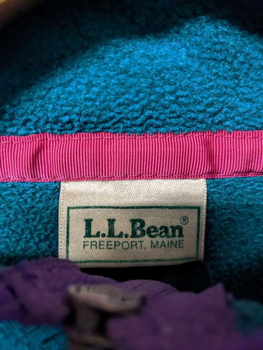 好配色★80s llbean フリースジャケット USA製 ヴィンテージ エルエルビーン madeinusa アメリカ製 フルジップ 検)patagonia 90s_画像3