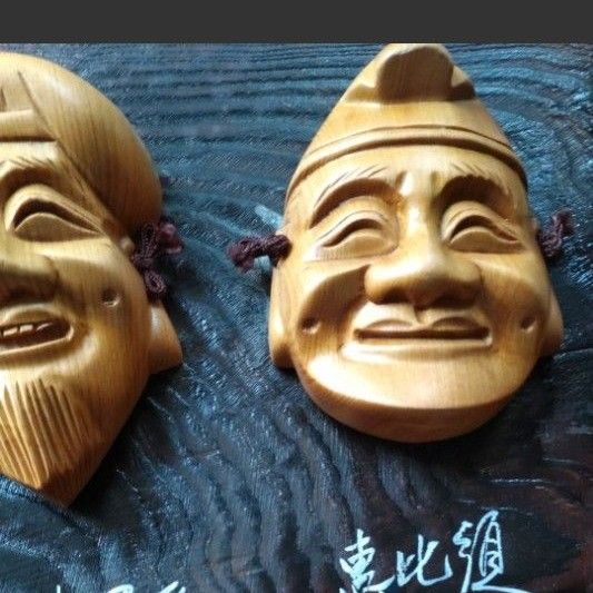 七福神　壁飾り　木彫り　縁起物　