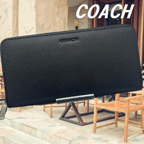 COACHレキシントン サフィアーノ レザー アコーディオン ジップ