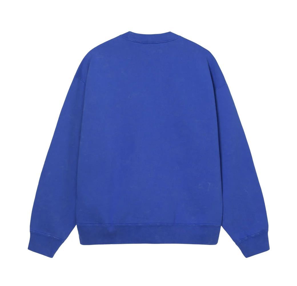 STUSSY & NIKE ACID WASH FLEECE CREW SWEATSHIRT BLUE XLサイズ ステューシー ナイキ アシッド フリース クルー スウェット ブルー