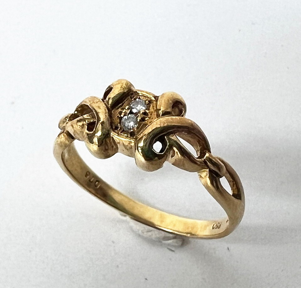 Christian Dior ディオール ヴィンテージ K18 18金 750 ダイヤ 0.076ct 2.5g #11 リング 指輪 ジュエリー アクセサリー_画像2