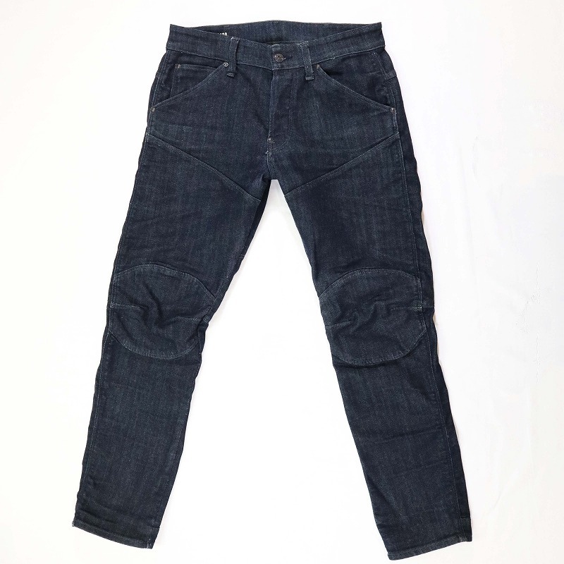 G-STAR RAW 5620 3D TAPERED ジースターロウ バイカージーンズ 濃紺ストレッチデニム ボタンフライ W28 M相当