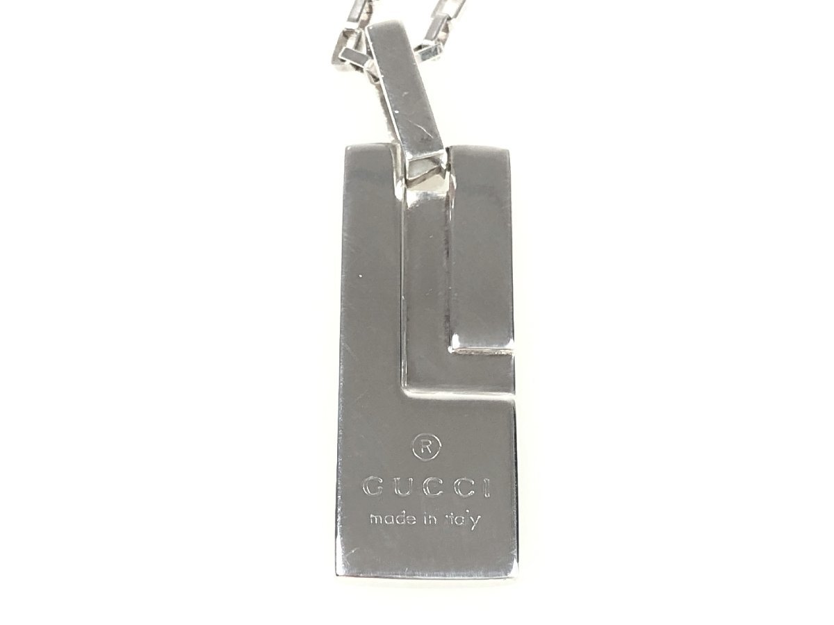グッチ GUCCI スクエアGプレート ネックレス シルバー925 メンズ