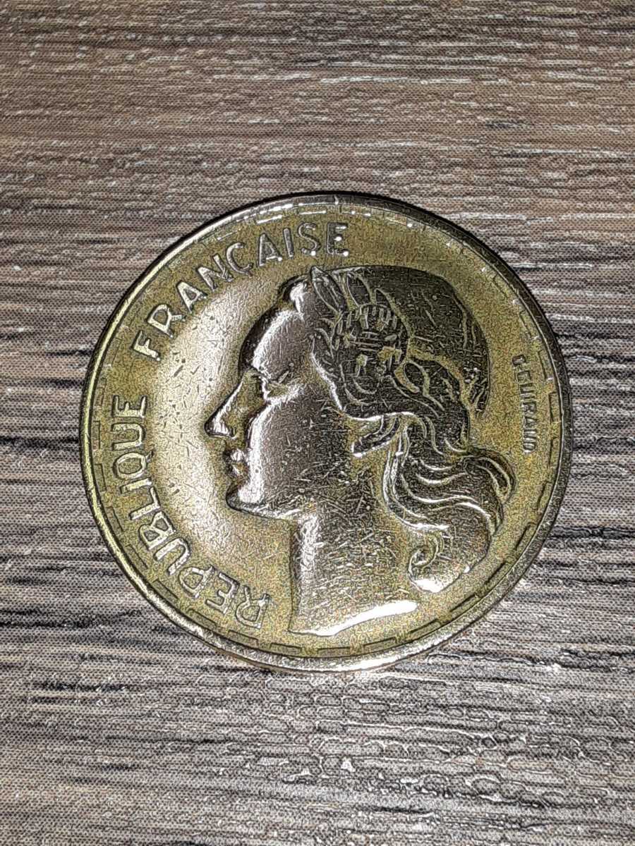 アンティークコイン　フランス　1951年 50フラン硬貨　ミントマークB FM0219_画像6