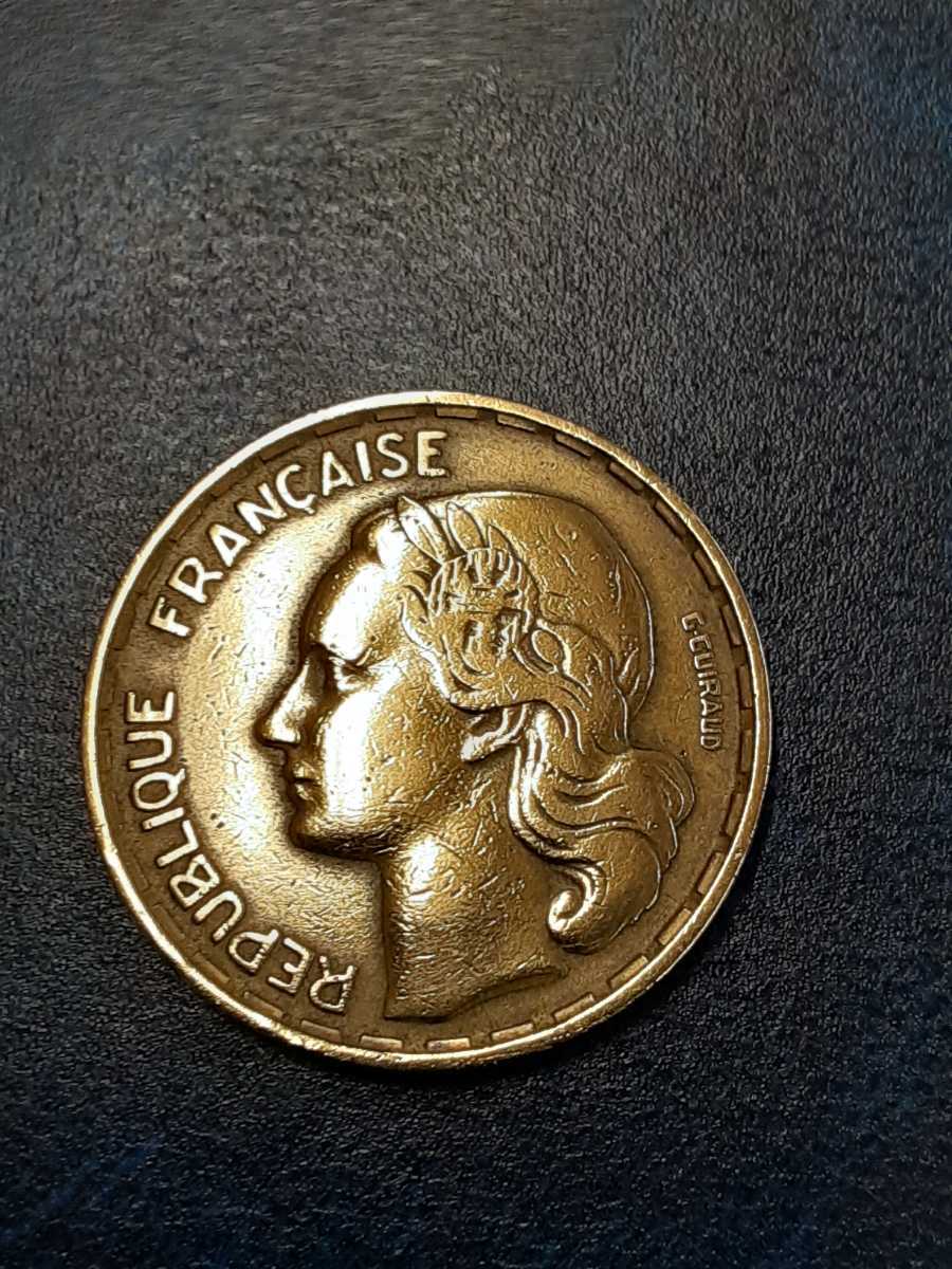 アンティークコイン　フランス　1951年 50フラン硬貨　ミントマークB FM0219_画像1