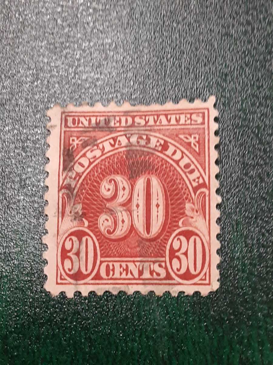 アンティーク不足切手　アメリカ　1930年頃　30セント　使用済み_画像3