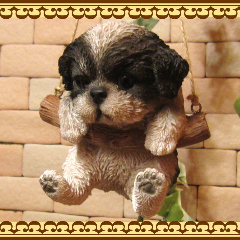  real . dog. ornament She's - swing dog A type ... objet d'art dog ornament gardening veranda art 