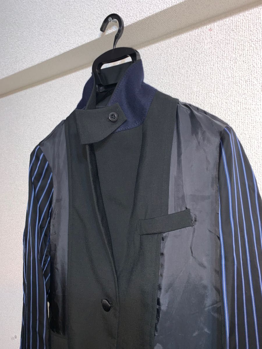 パステルオリーブ 20ss sacai スーチング ジャケット ストライプ