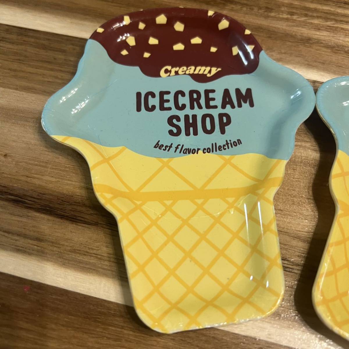 アイスクリーム型 プラスチックプレート ミニプレート　小皿 2枚_画像2