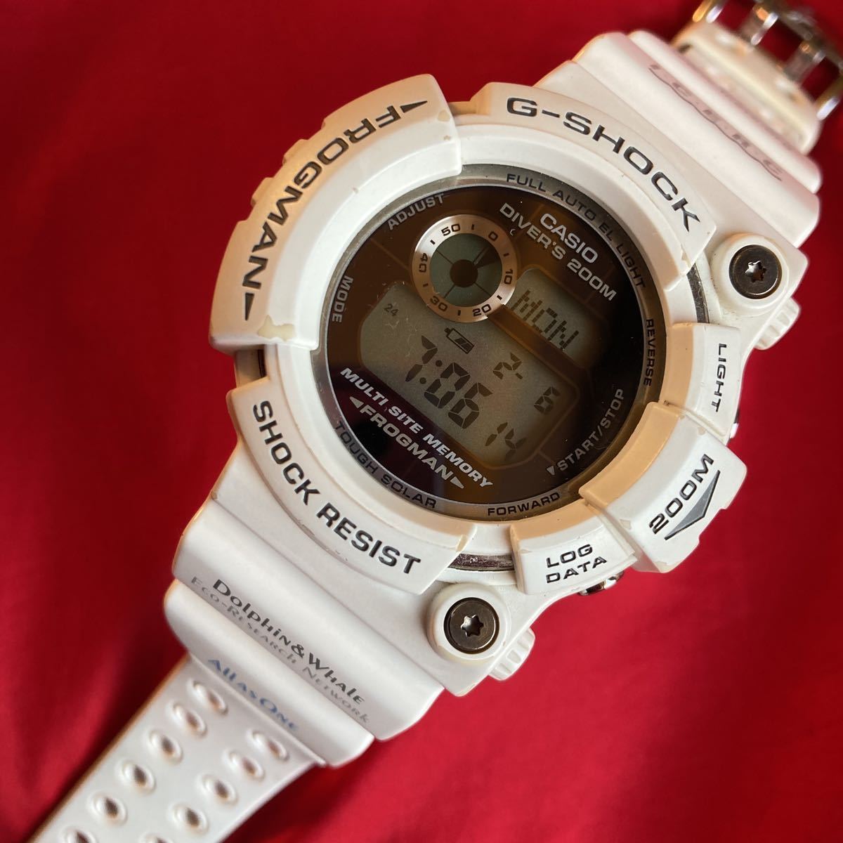 ☆★即決有★☆希少レア！限定 イルカクジラ G-SHOCK タフソーラー イルクジ フロッグマン GW-206K-7JR FROGMAN Gショック 白色ホワイト★_画像5