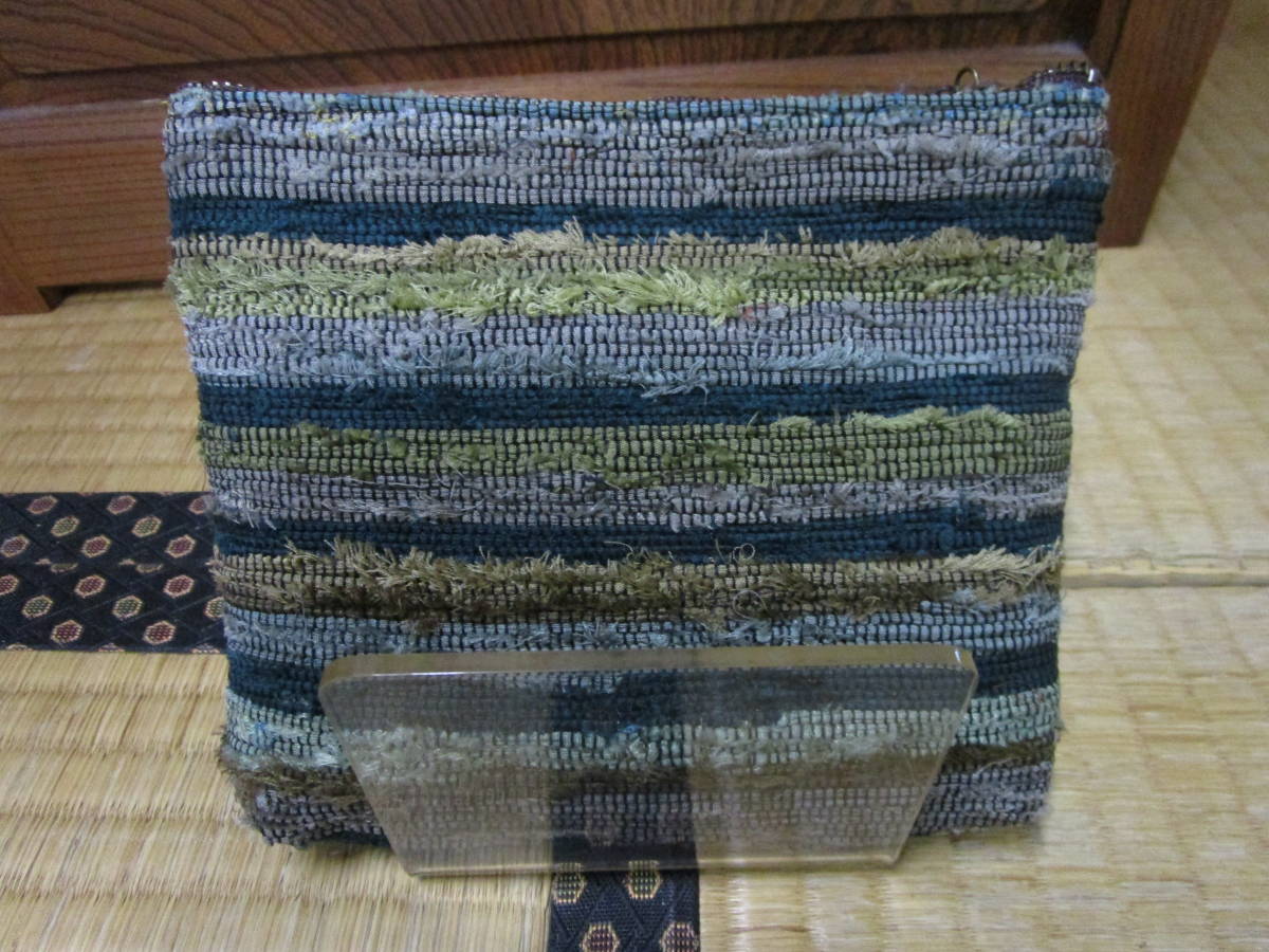  original hand weave goods silk hand weave .. woven .. woven new goods stylish pouch change purse .[2] hand made fastener attaching case .. hutch 