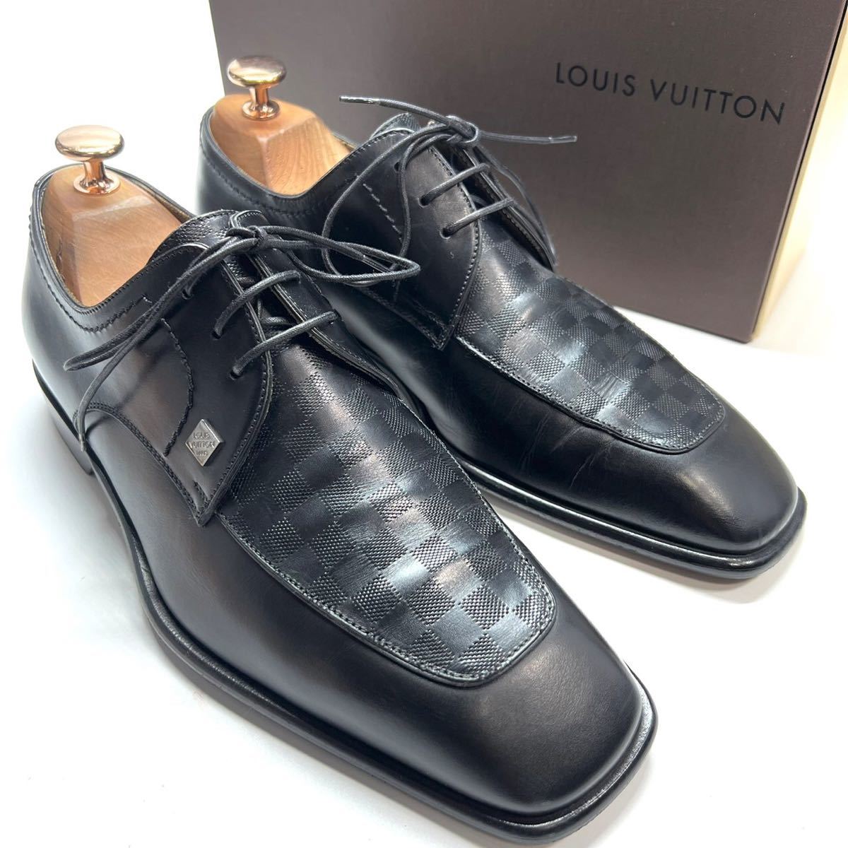 LOUIS VUITTON ルイヴィトン 革靴 ダミエ 5 24.5cm メンズ 靴 シューズ