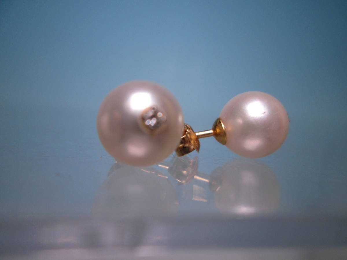 最も完璧な 【江月】K18 天然ダイヤモンド飾りアコヤ真珠珠 8,4mm の