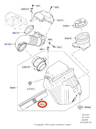 Land Rover レンジローバーイヴォーグ LZ2XA用 エアフィルター ランドローバー_画像2