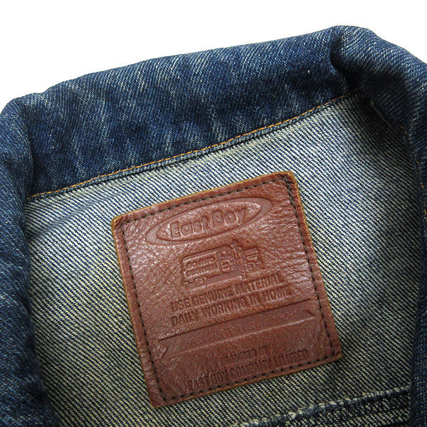 k#80 period # East Boy /EAST BOY chain stitch embroidery Denim jacket /G Jean / Vintage [M]MENS#21[ used ]