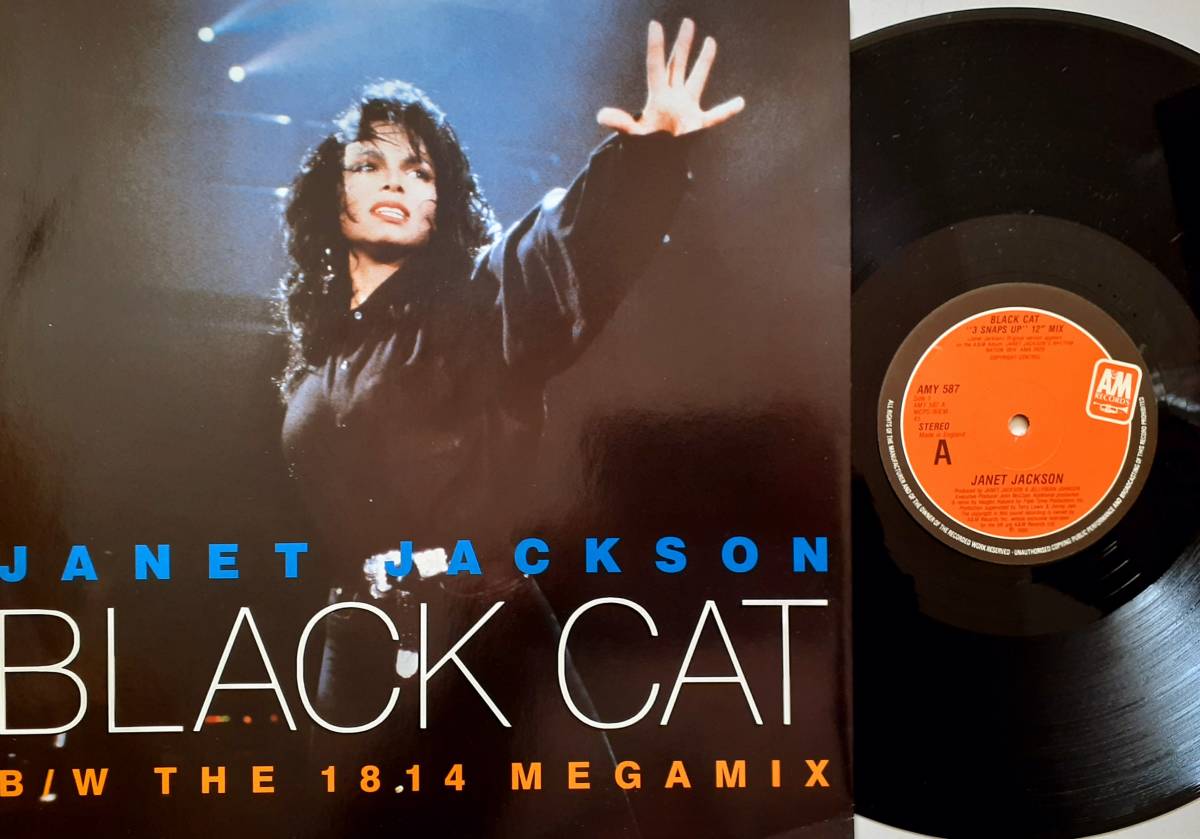 美盤　Janet Jackson　ジャネット・ジャクソン　Black Cat / The 1814 Megamix　UK盤 12” シングルレコード _画像1
