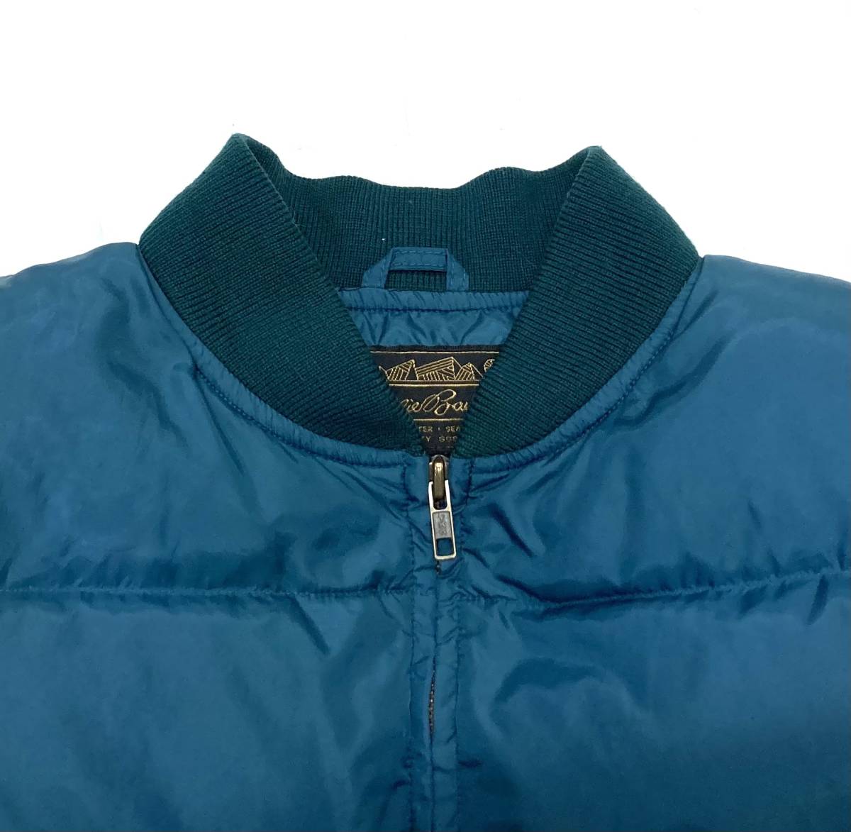 80?90s 黒タグ エディーバウアー Eddie Bauer ダウンベスト グース L 緑