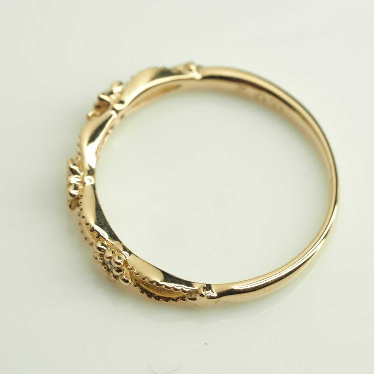 STAR JEWELRY スタージュエリー 天然ダイヤリング K18YG D0.02ct 5号 アクセサリー、時計 ブランドアクセサリー スタージュエリー