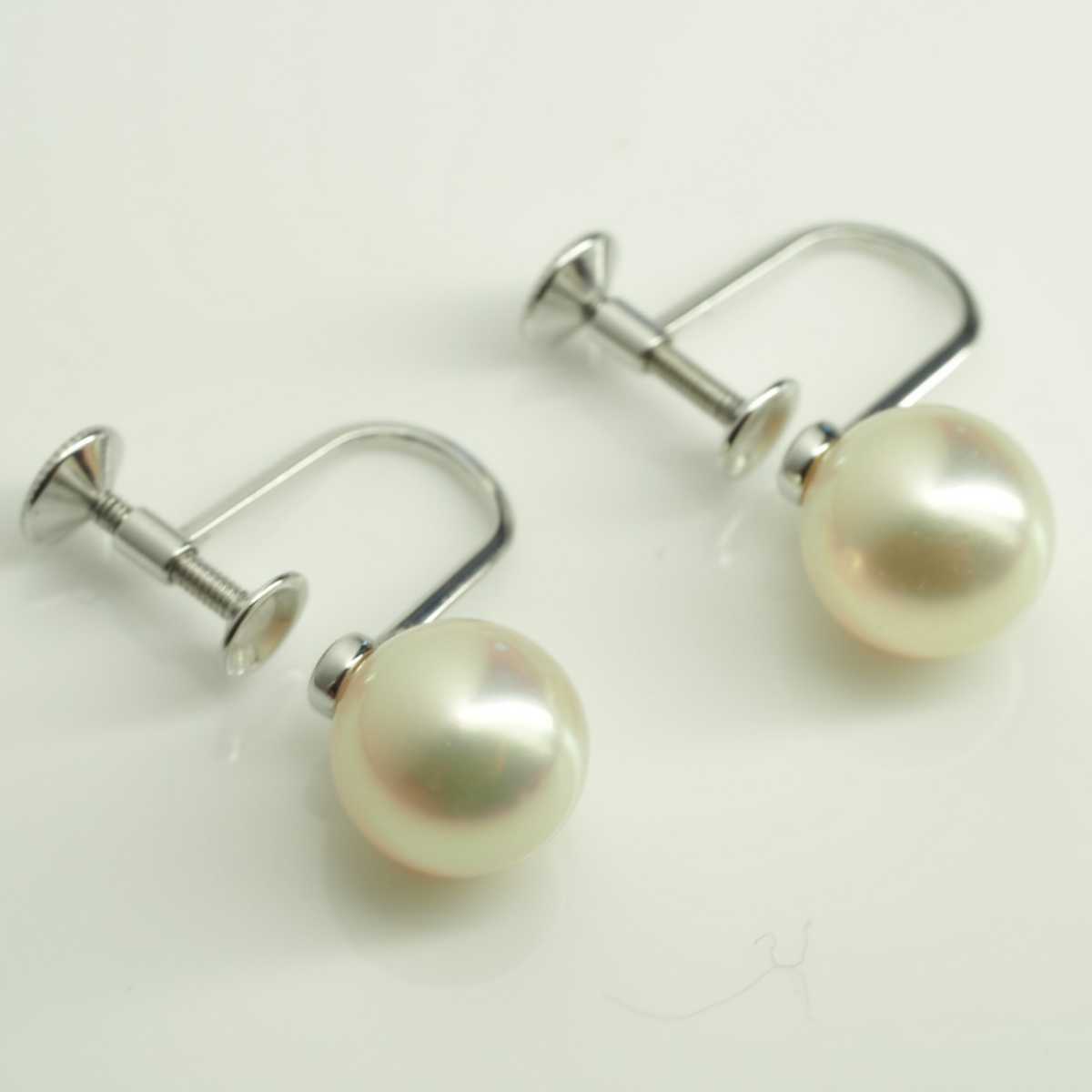 MIKIMOTO ミキモト 天然アコヤ本真珠イヤリング パール 7.8mm K18WG