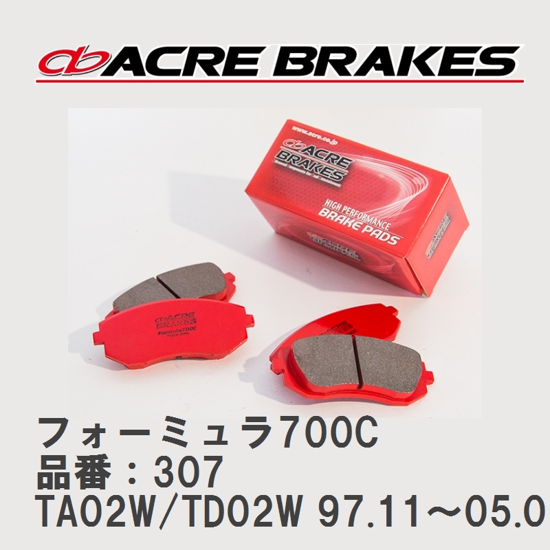 【ACRE】 サーキットブレーキパッド フォーミュラ700C 品番：307 エスクード/ノマド/グランド エスクード TA02W(除G-LIMITED)/TD02W_画像1