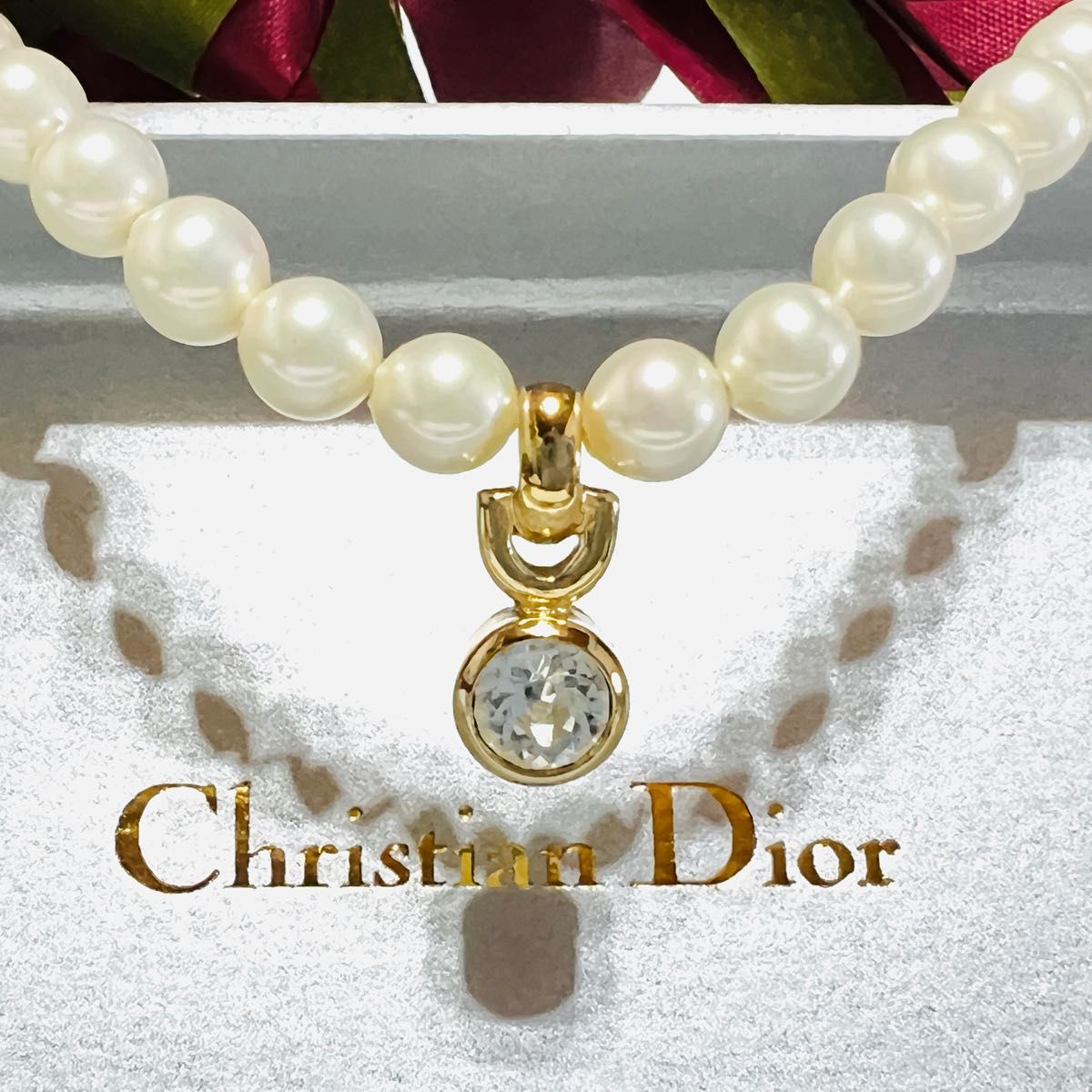 Christian Dior ディオールパール ネックレス チョーカー 箱付き