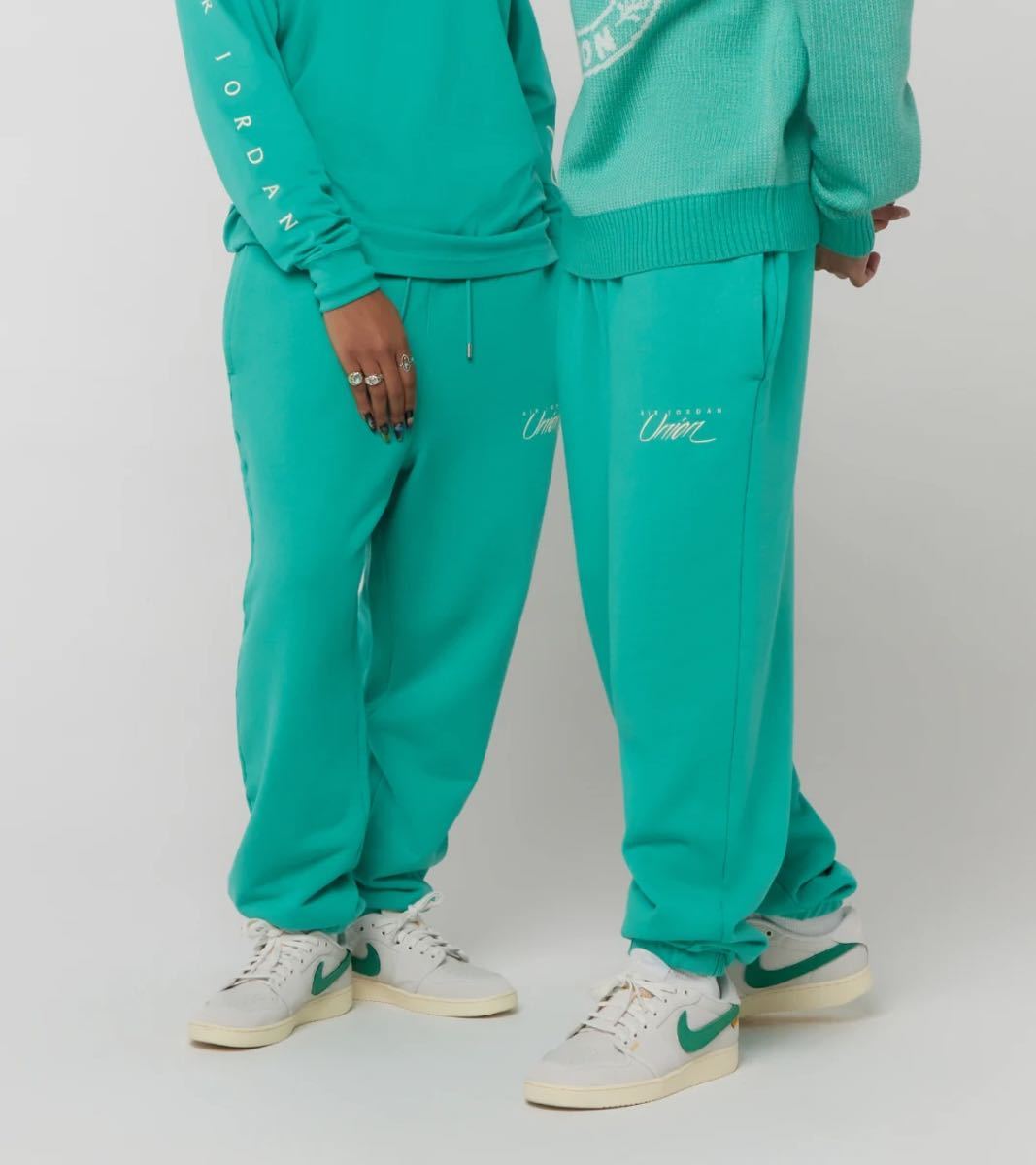 JORDAN × UNION Sweatpants Collection Fleece Pants Emerald Green Lサイズ  2023/2/8発売 SNKRS購入 ジョーダン ユニオン フリースパンツ｜PayPayフリマ