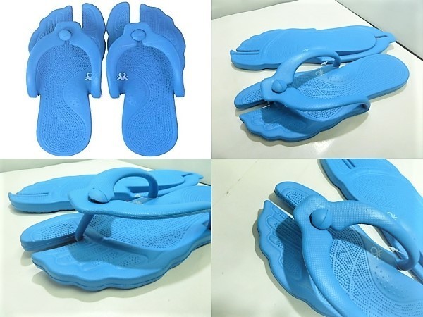 be)LL 27-28cm) light blue ) Benetton * sandals beach sandals nose . type flat .. storage slippers 420567 UNITED COLORS OF BENETTON new goods including carriage 