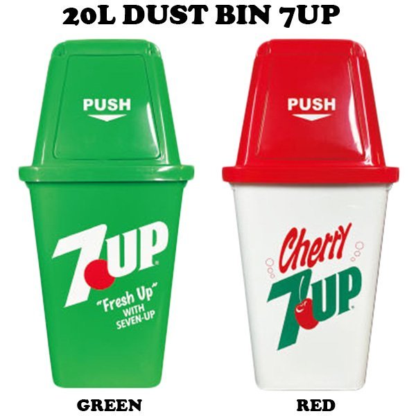 ■ ７ＵＰ・セブンアップ ■ 【ダストボックス20L・グリーン】※ アメリカン　ガレージ　ごみ箱　ダストビン_※色・柄違いのレッドも出品中です。