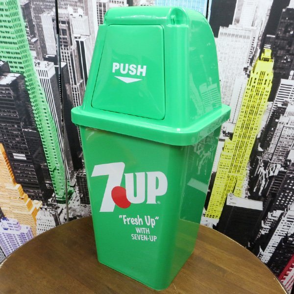 ■ ７ＵＰ・セブンアップ ■ 【ダストボックス20L・グリーン】※ アメリカン　ガレージ　ごみ箱　ダストビン_画像2