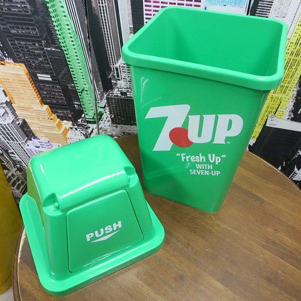 ■ ７ＵＰ・セブンアップ ■ 【ダストボックス20L・グリーン】※ アメリカン　ガレージ　ごみ箱　ダストビン_画像3